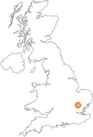 map showing location of Audley End, Essex