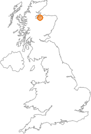 map showing location of Auldearn, Highland