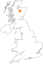 map showing location of Aundorach, Highland