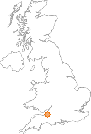 map showing location of Axbridge, Somerset