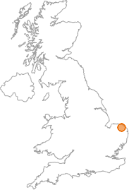 map showing location of Aylmerton, Norfolk