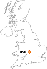 map showing location of B50