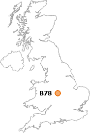 map showing location of B78