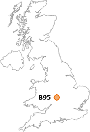 map showing location of B95
