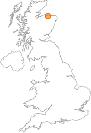 map showing location of Backies, Moray