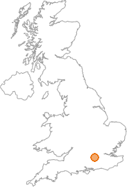 map showing location of Bagshot, Surrey