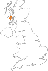 map showing location of Ballygown, Argyll and Bute