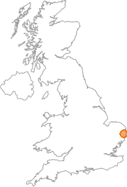 map showing location of Barsham, Suffolk