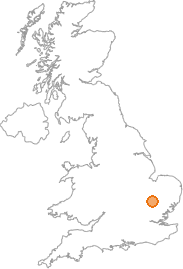 map showing location of Bartlow, Cambridgeshire