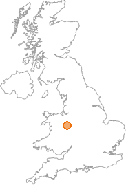 map showing location of Baschurch, Shropshire