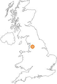 map showing location of Bashall Eaves, Lancashire