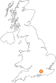 map showing location of Batt's Corner, Surrey