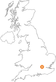 map showing location of Beaconsfield, Buckinghamshire