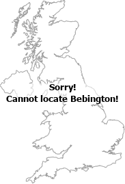 map showing location of Bebington, Merseyside