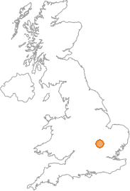 map showing location of Bedford, Bedfordshire