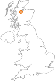 map showing location of Belladrum, Highland