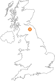 map showing location of Bemersyde, Scottish Borders