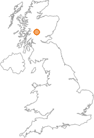 map showing location of Ben Alder Cottage, Perth and Kinross