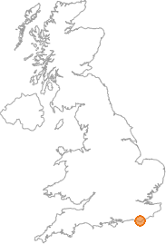 map showing location of Berwick, East Sussex