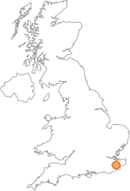 map showing location of Biddenden, Kent