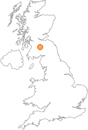 map showing location of Biggar, South Lanarkshire