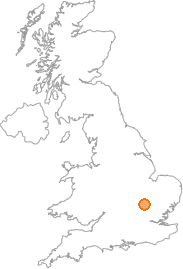 map showing location of Biggleswade, Bedfordshire