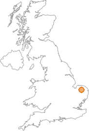 map showing location of Bintree, Norfolk