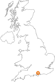 map showing location of Bishop's Waltham, Hampshire