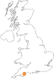 map showing location of Bishopsteignton, Devon