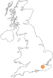 map showing location of Bletchingley, Surrey