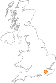 map showing location of Blindley Heath, Surrey