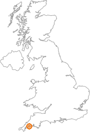 map showing location of Bodinnick, Cornwall