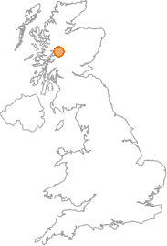 map showing location of Bohenie, Highland