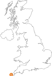 map showing location of Boleigh, Cornwall