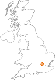 map showing location of Bovingdon, Hertfordshire