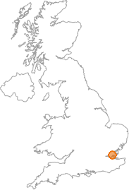 map showing location of Bowers Gifford, Essex