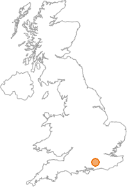 map showing location of Bowlhead Green, Surrey