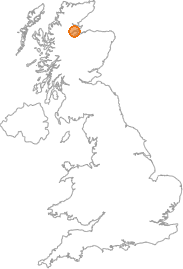 map showing location of Braeantra, Highland