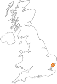 map showing location of Brantham, Suffolk