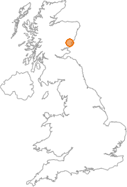 map showing location of Bridgend, Angus