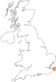 map showing location of Broadstairs, Kent