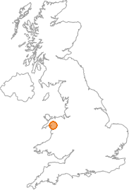 map showing location of Bronaber, Gwynedd