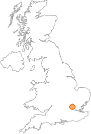 map showing location of Brookmans Park, Hertfordshire