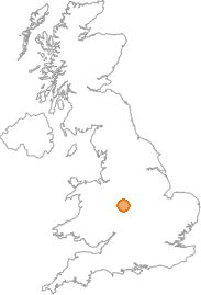 map showing location of Brownhills, West Midlands