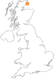 map showing location of Bruan, Highland