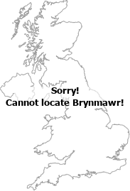 map showing location of Brynmawr, Blaenau Gwent