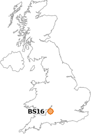 map showing location of BS16