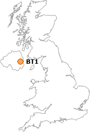 map showing location of BT1