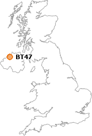 map showing location of BT47