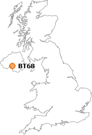 map showing location of BT68